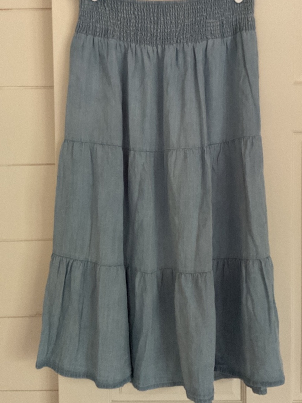 Denim maxi elastic waist Chelsea & Theodore skirt